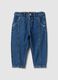 Boys' Regular Fit Blue Denim Pure Cotton Trousers_0
