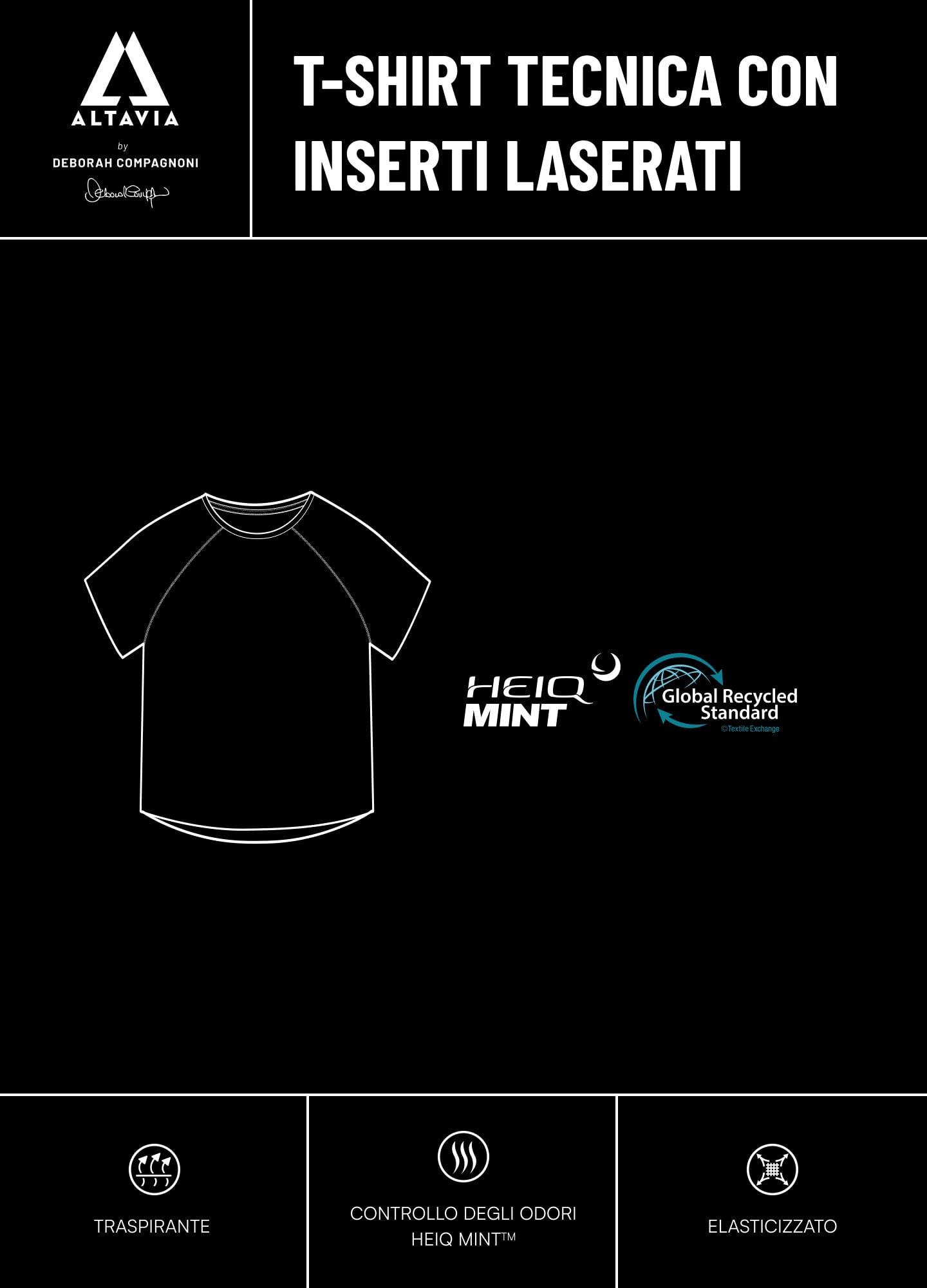 Technical T-shirt with side inserts ALTAVIA WITH DEBORAH COMPAGNONI