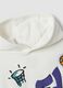 White cotton-blend hoodie with graffiti oversized fit for boys_2
