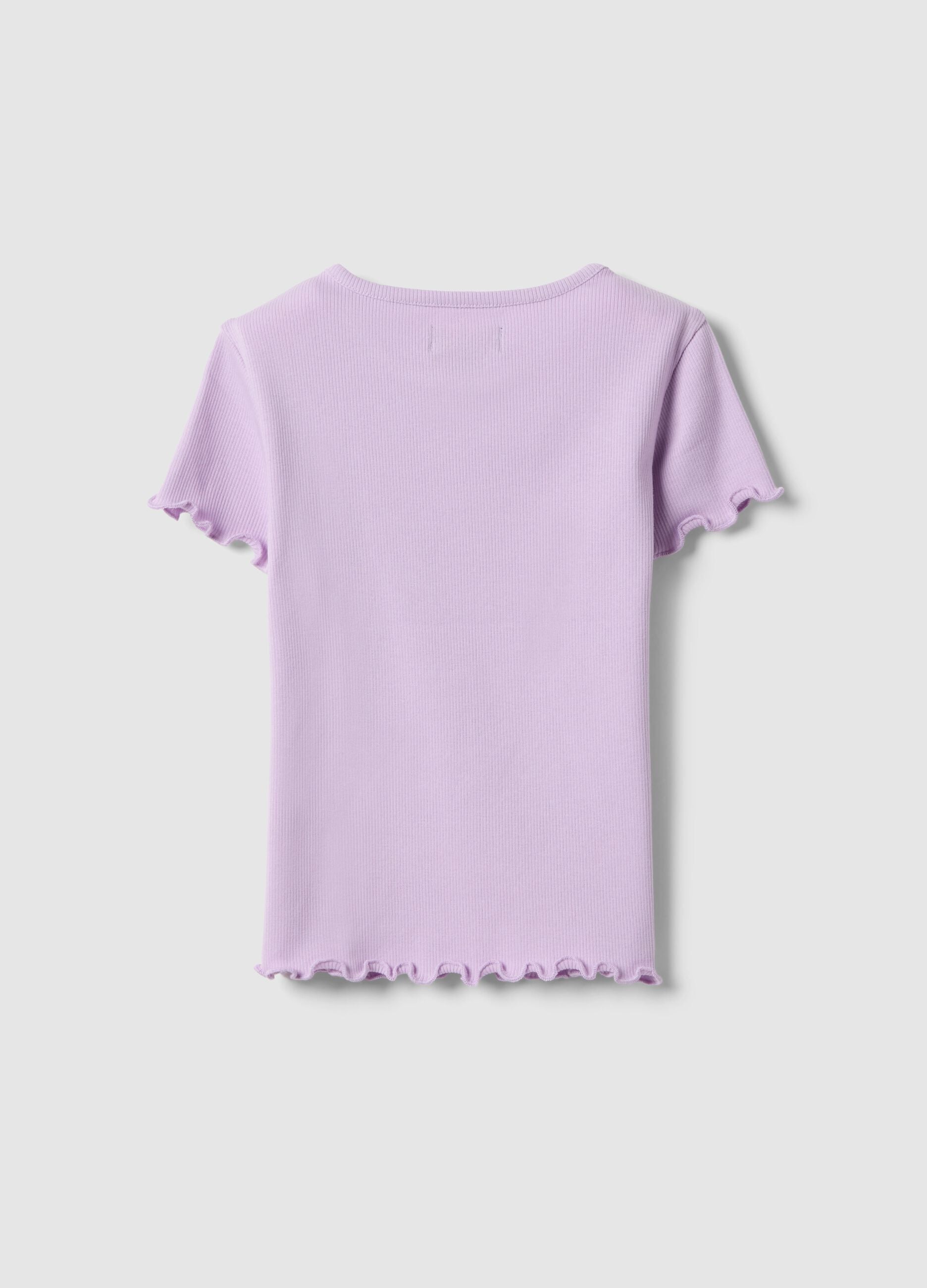 Girls' Regular Fit Purple Stretch Cotton T-shirt