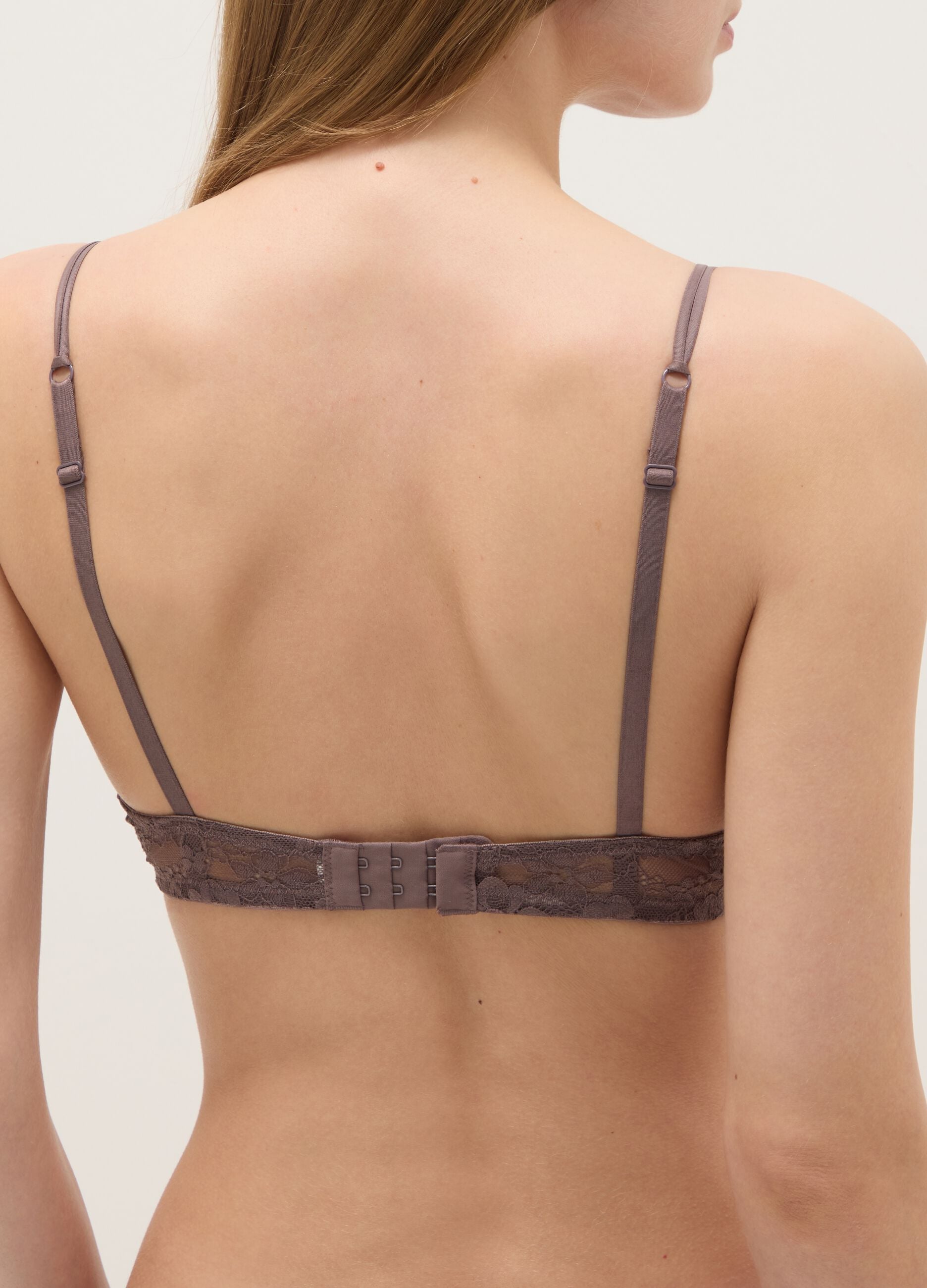 Grey Lace Padded Bra