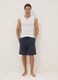 Blue cotton and linen blend pyjama shorts, regular fit_0