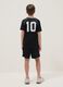 Black sporty T-shirt and shorts set for boys, regular fit_1