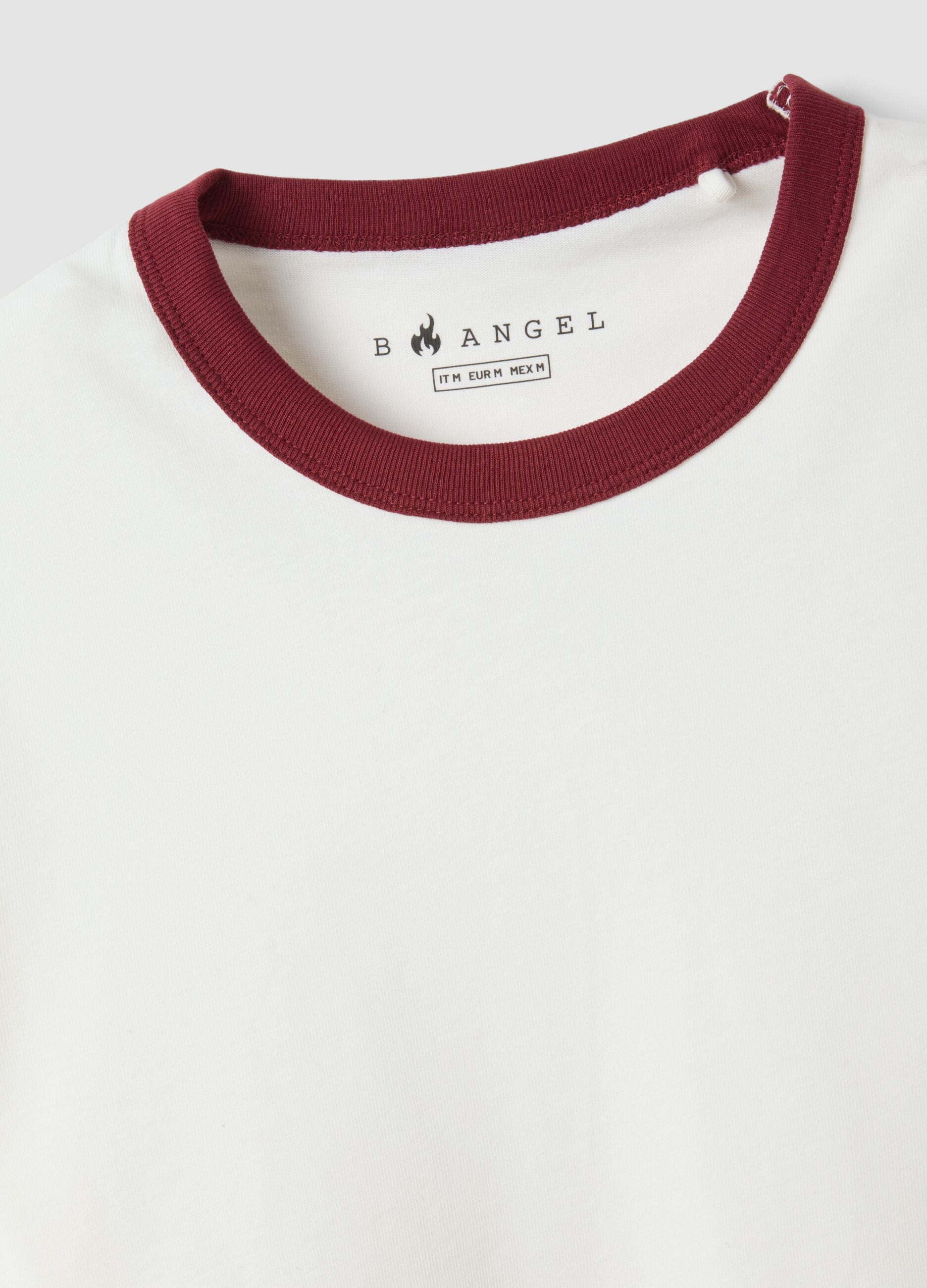 White pure cotton fitted crew-neck T-shirt