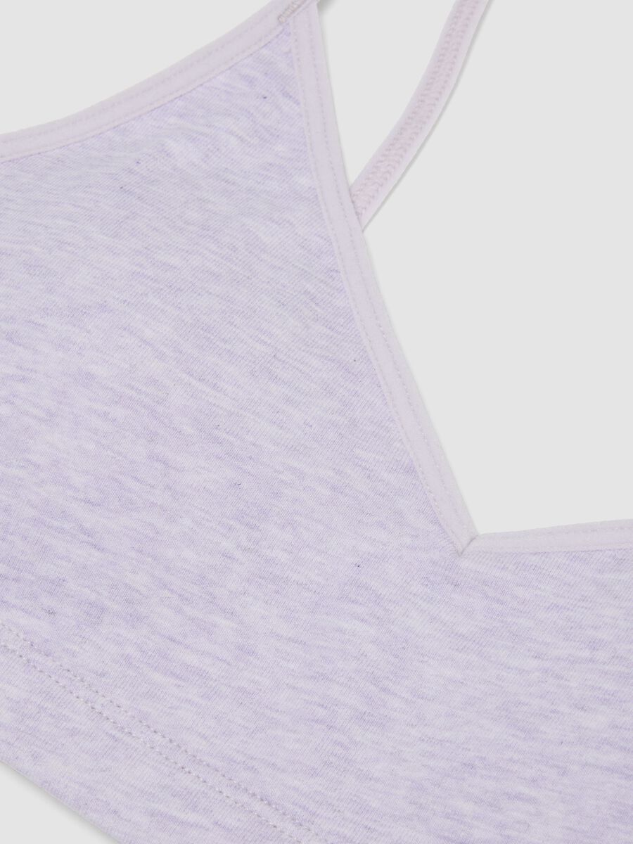 Purple organic cotton bra with thin straps for girls_2