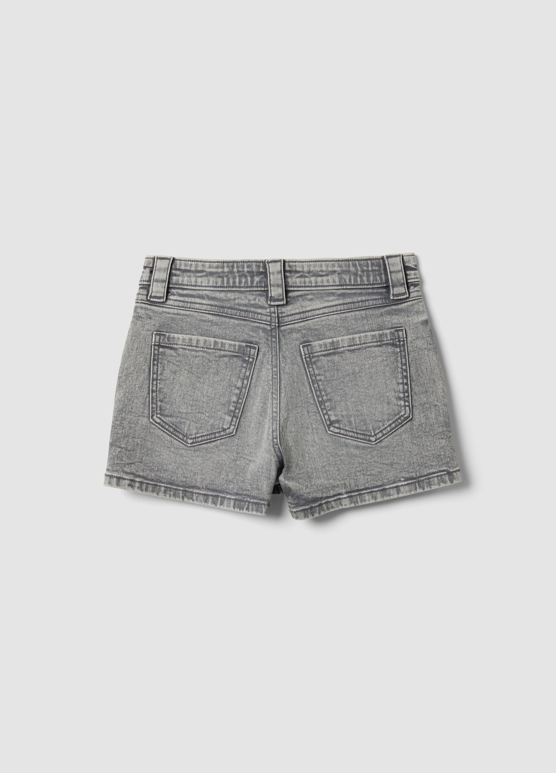 Girls&rsquo; grey stretch-cotton skort, regular fit
