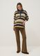 Brown Stretch Cotton Maternity Flare Trousers_0