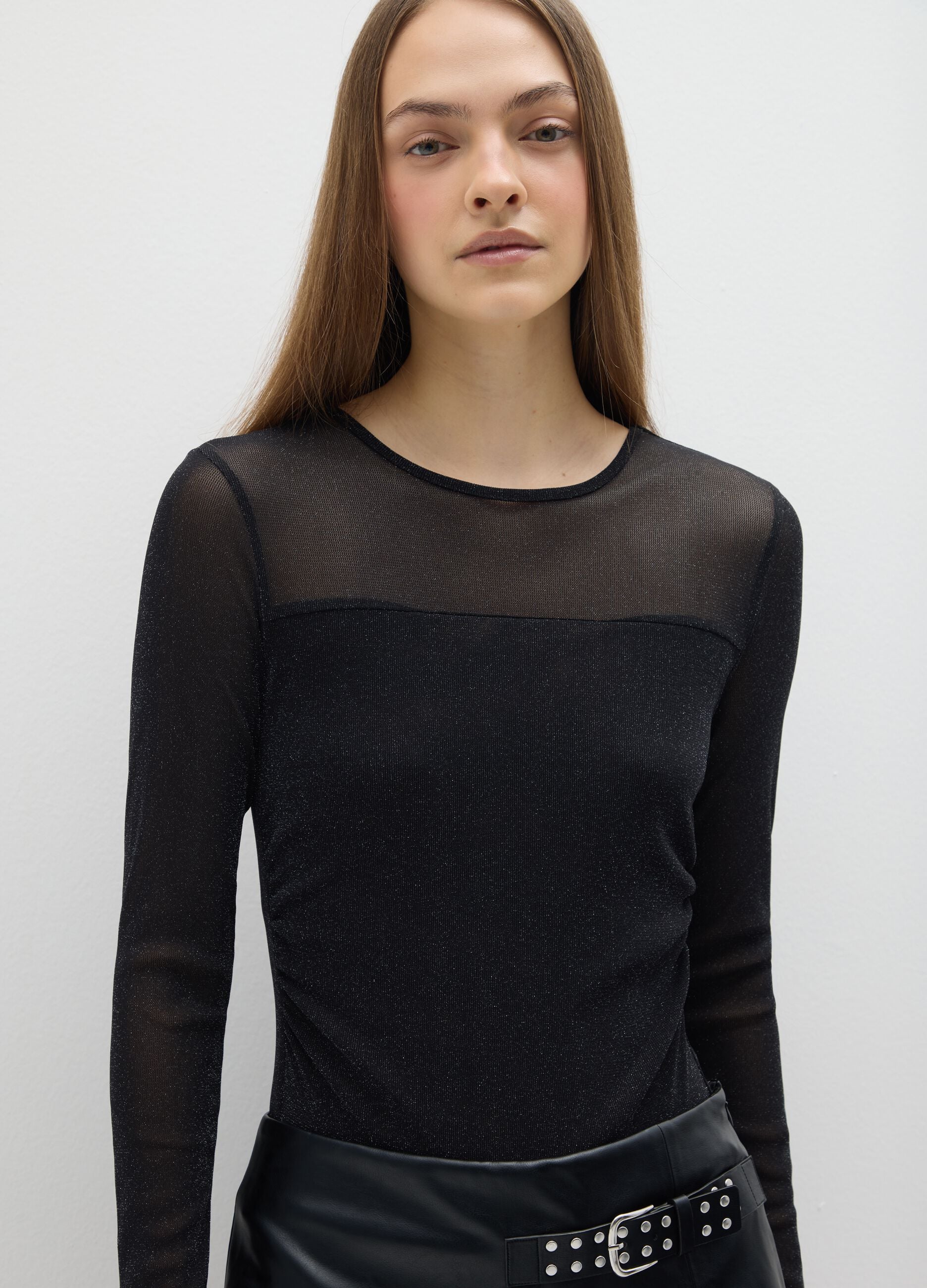 Black body without cups regular fit with transparencies