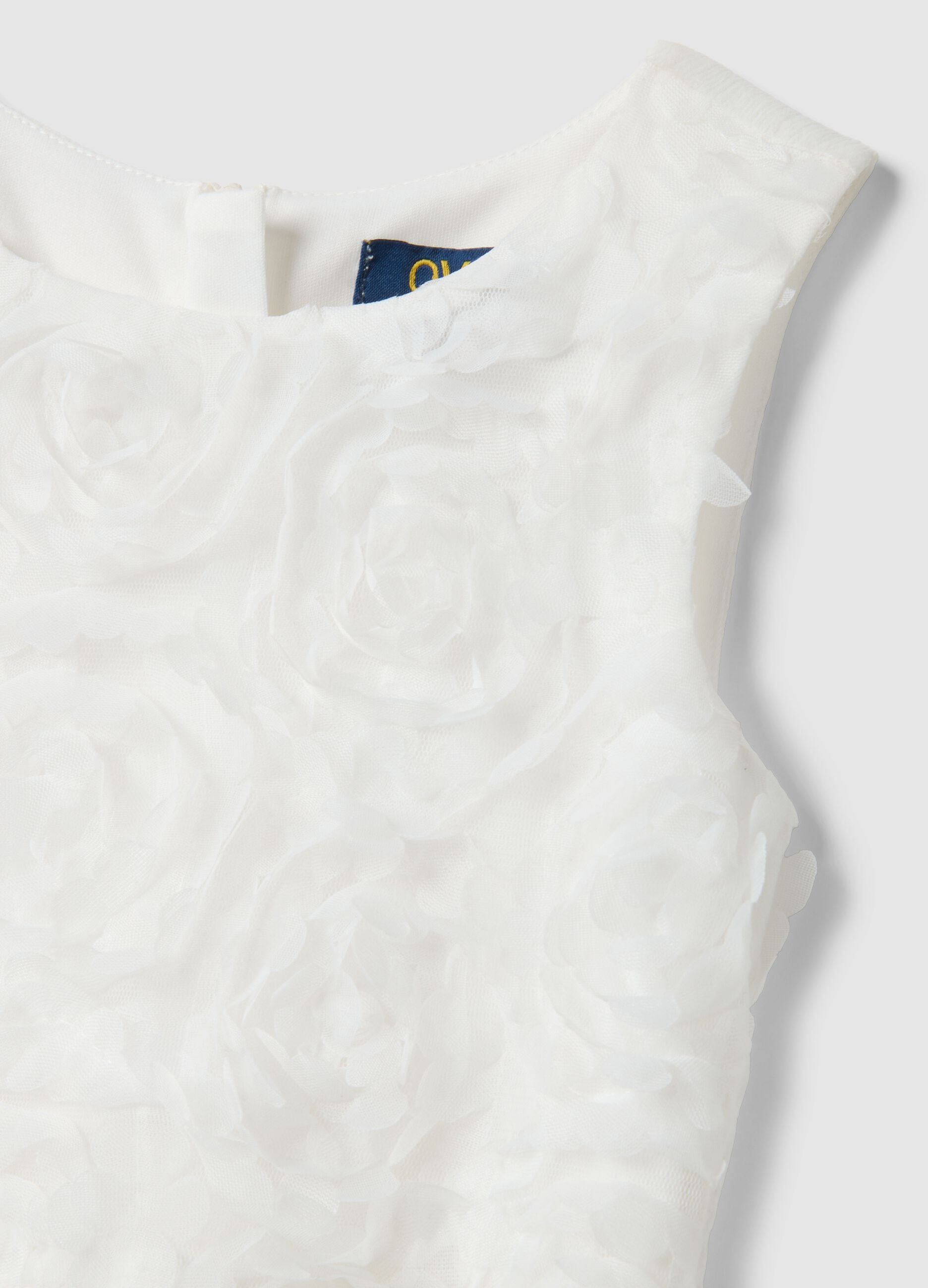 Girls' white regular-fit dress