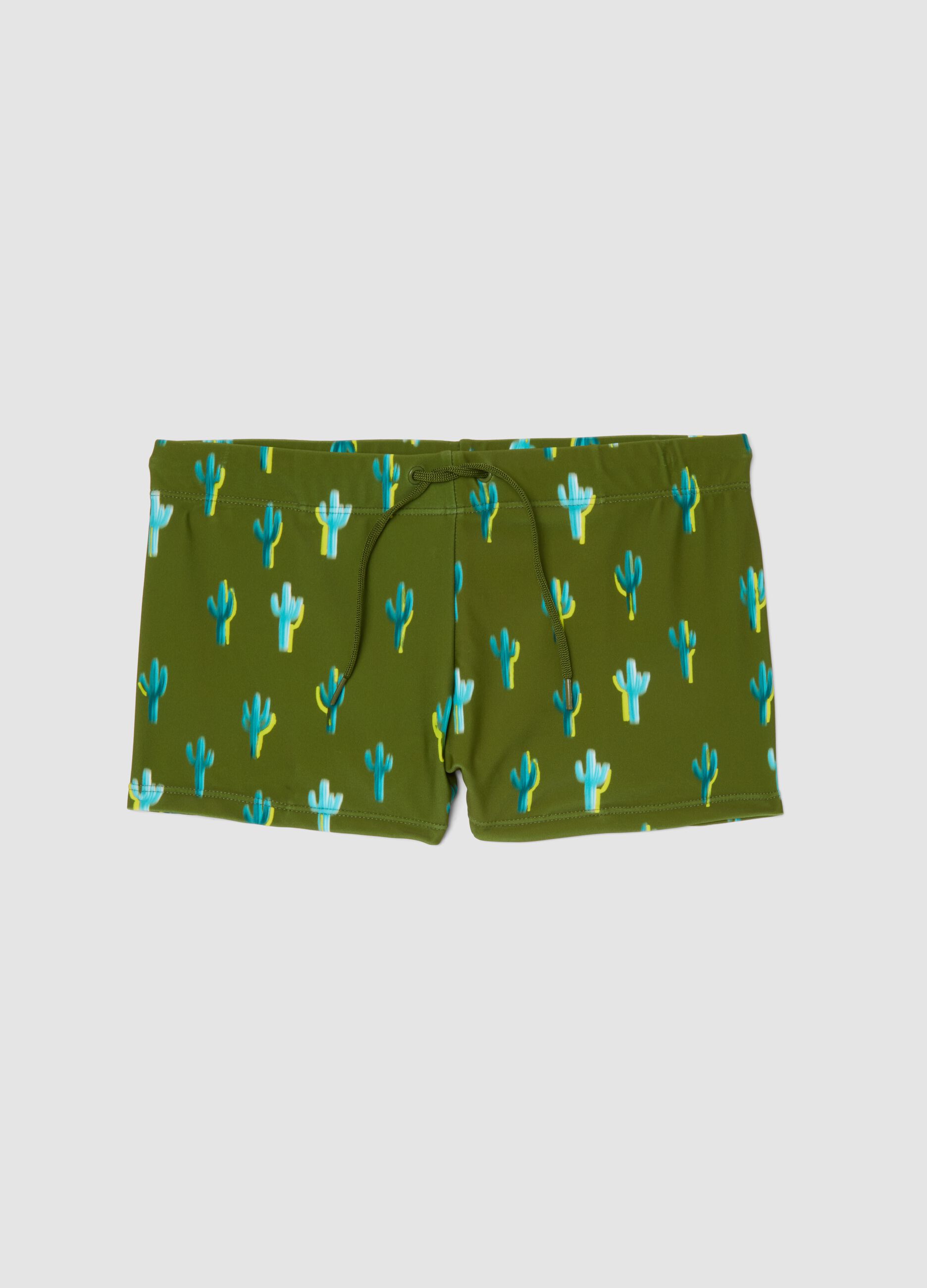 Green stretch swim briefs