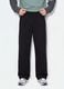 Black pure cotton joggers with elasticated waistband, oversized fit_1