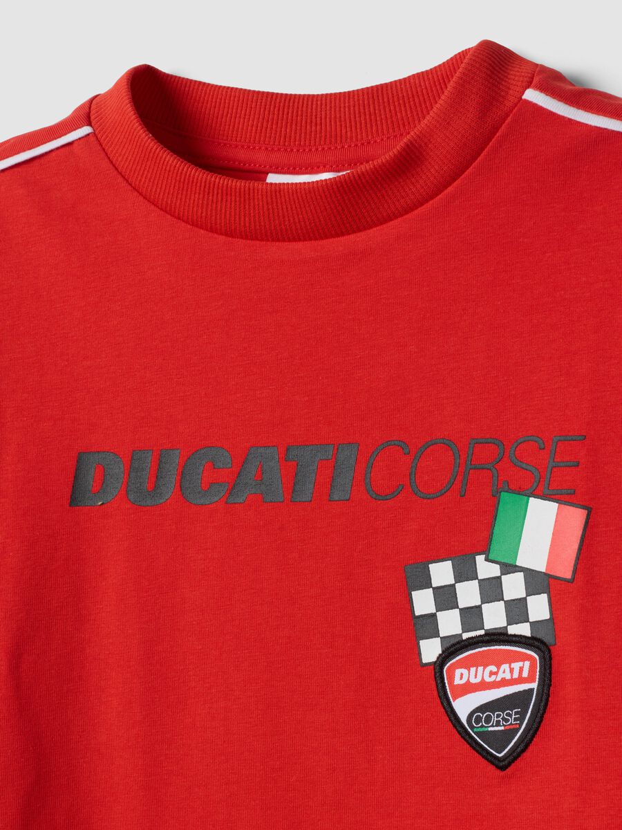 T-shirt rossa a maniche corte in cotone elasticizzato per bambino regular fit_2