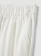 White cotton stretch straight jogger trousers_5