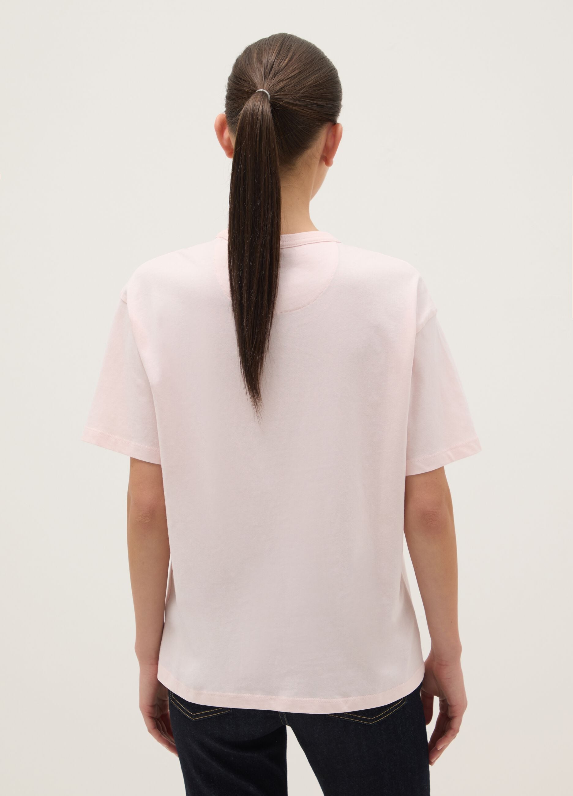 Pink pure cotton regular fit t-shirt with text