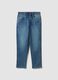 Blue stretch cotton jeans with elasticated waist for boys_0