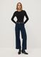 Blue wide-leg jeans in stretch cotton_0