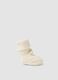 White organic cotton ribbed booties_0