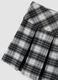 Black checked stretch viscose skirt with double buckle_2