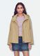 Beige cotton-blend parka with hood, regular fit_0