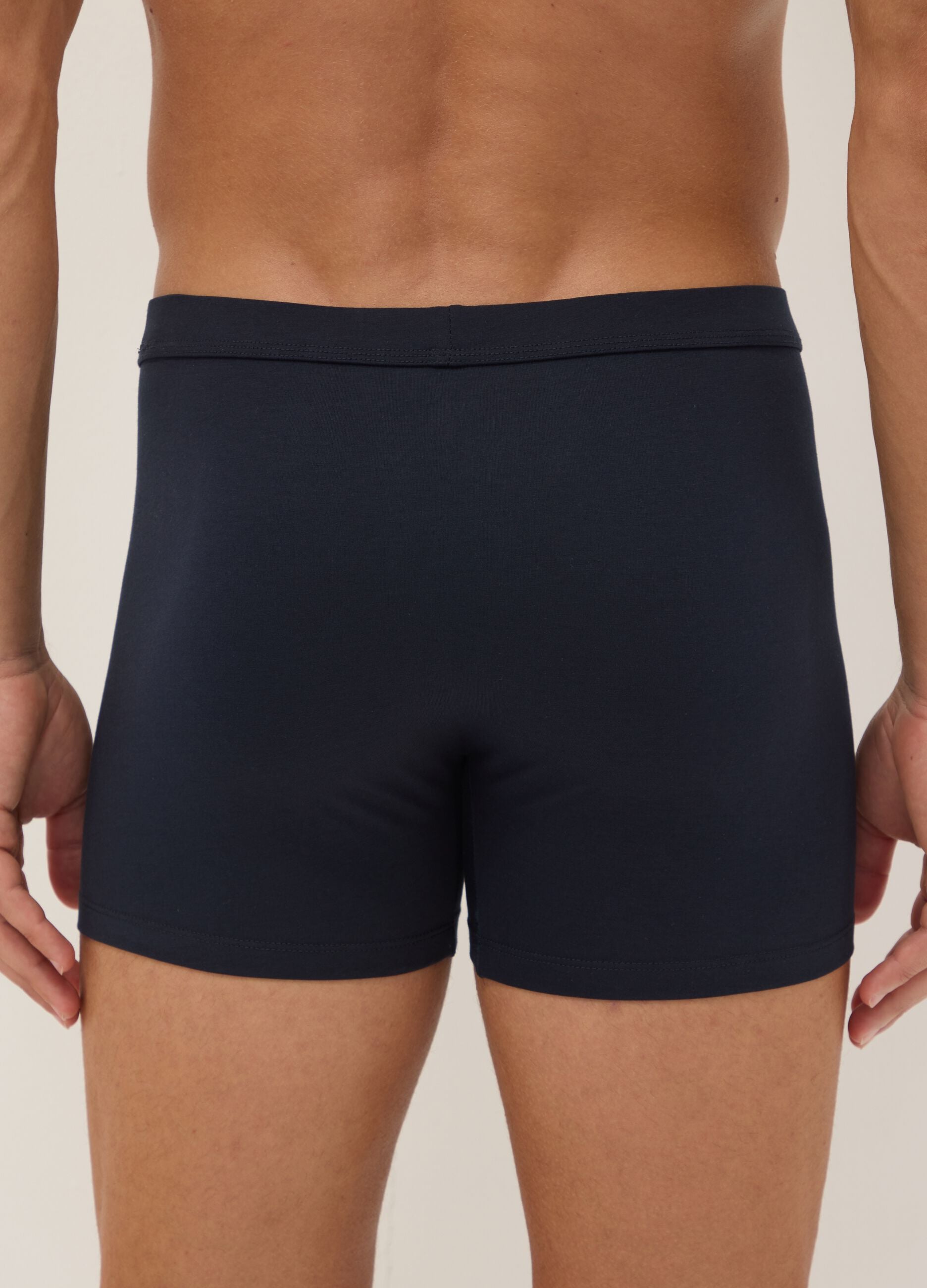 Pack of 2 blue midi boxer briefs in stretch Supima cotton