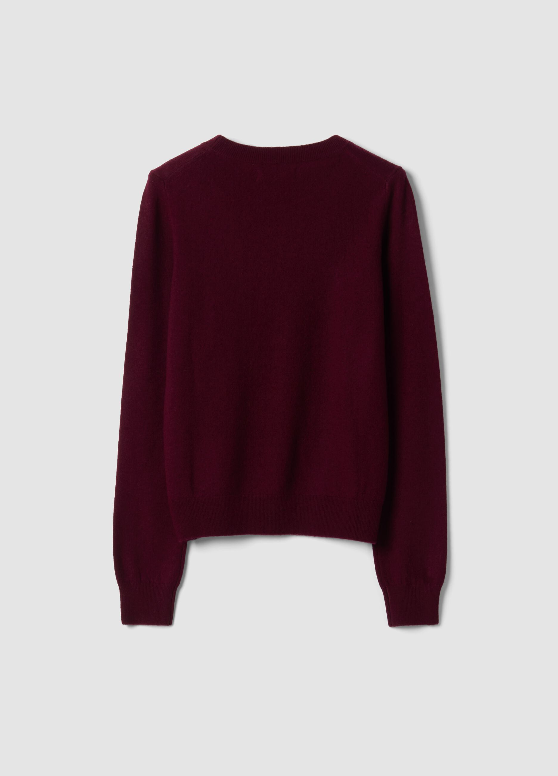 Red pure wool crew-neck jumper