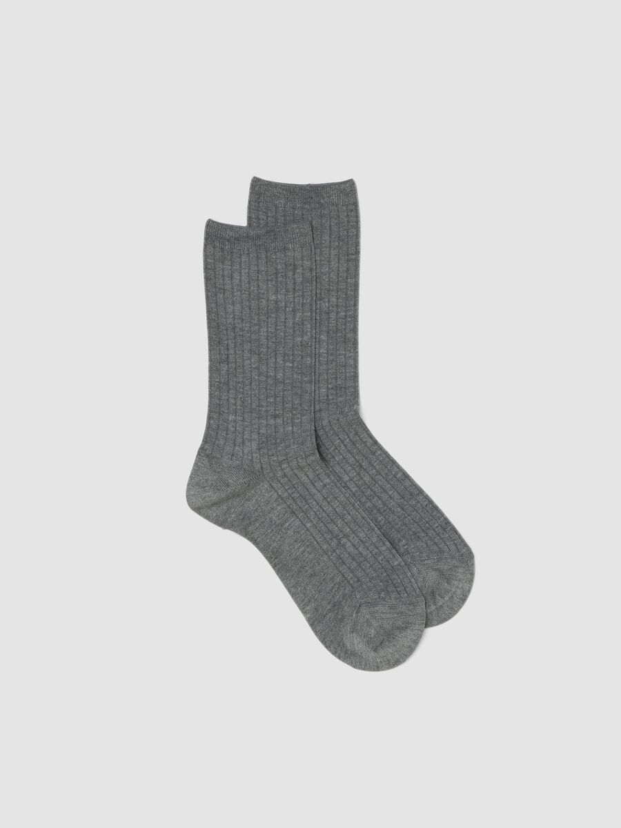 Calzini lunghi in misto viscosa elasticizzata grigi_0