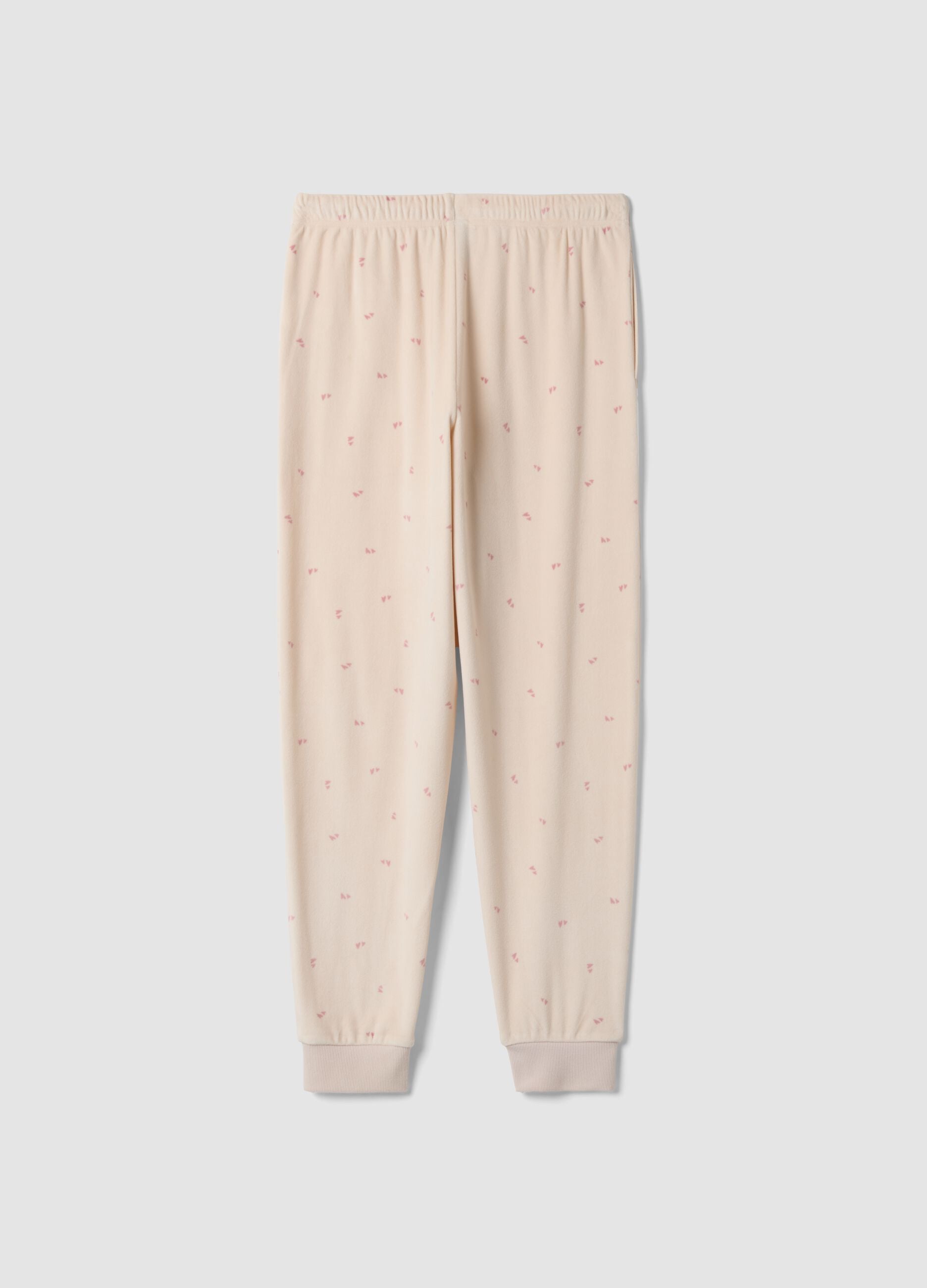 Beige stretch-fabric pyjama trousers