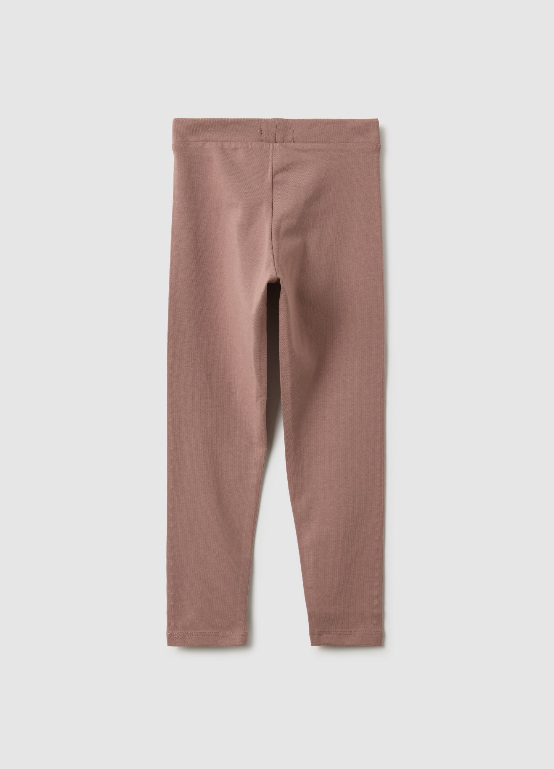 Girls' brown stretchy cotton skinny fit leggings
