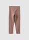Girls' brown stretchy cotton skinny fit leggings_1