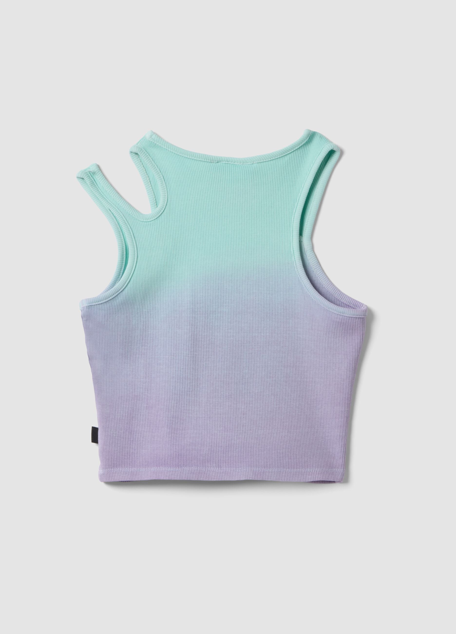 Purple ombr&eacute; stretch cotton fitted girls&rsquo; tank top