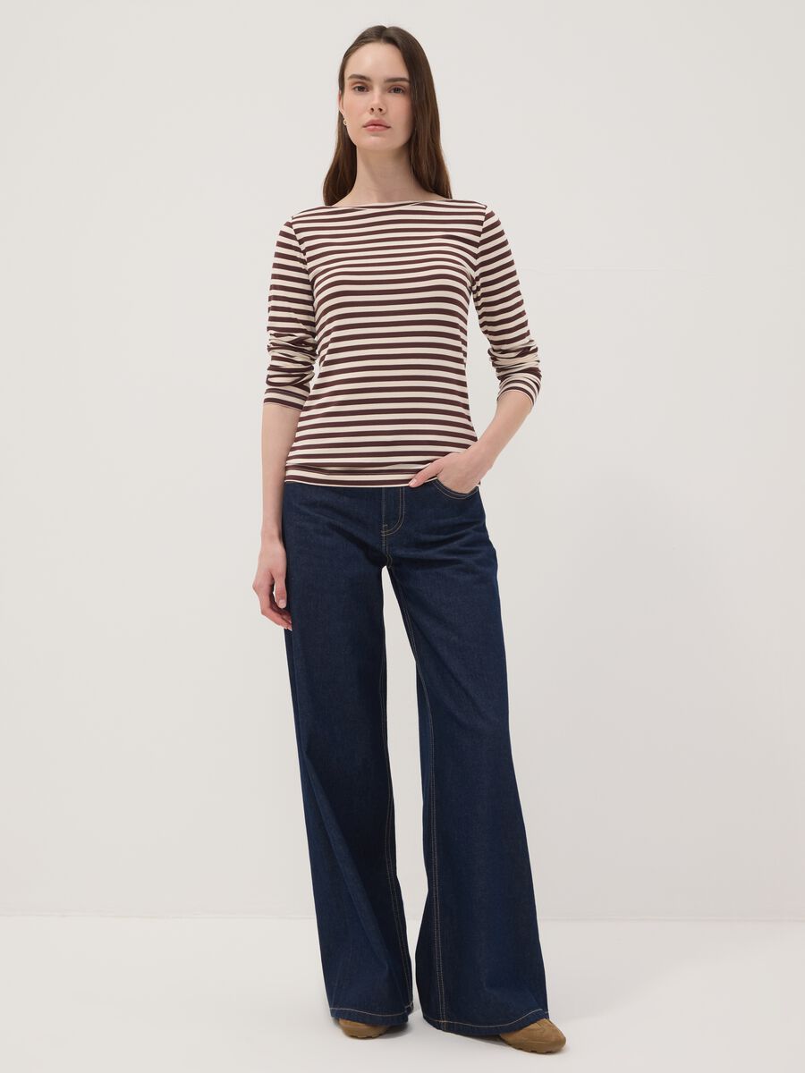 Multicolour striped slim-fit stretch viscose T-shirt_2