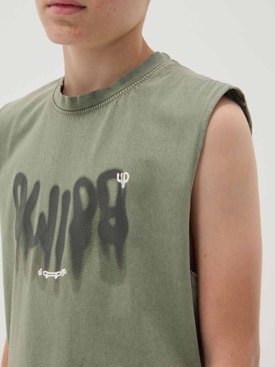Green pure cotton vest top_2
