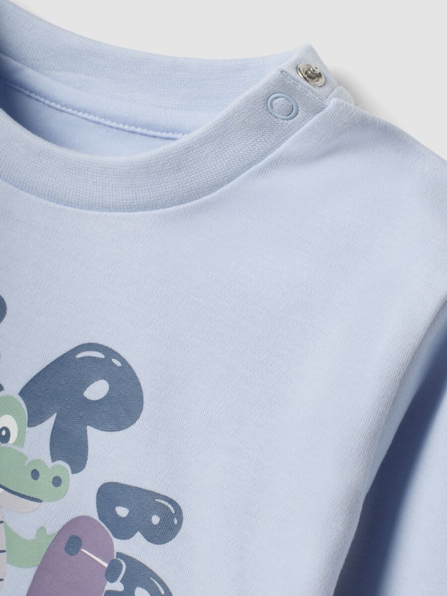 Light blue organic cotton printed baby pyjamas_2