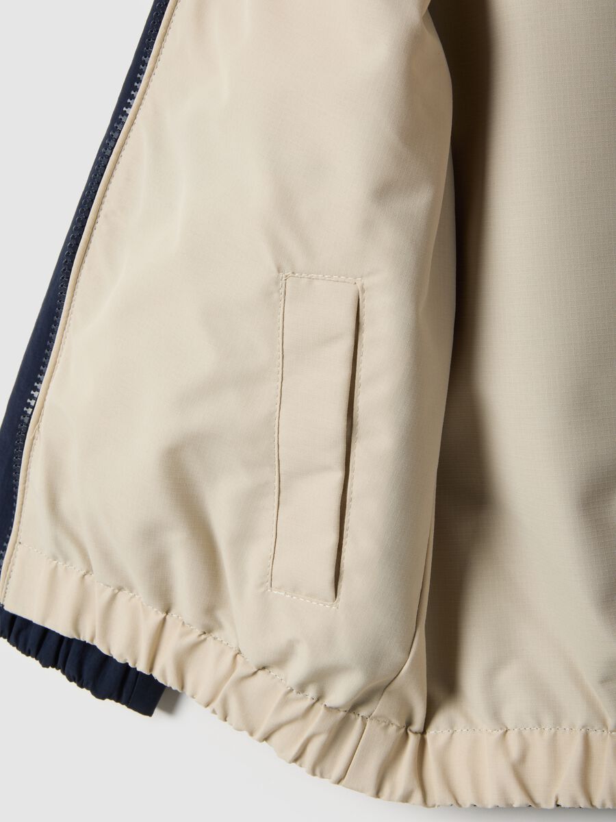 Blue regular fit zip jacket for children_3