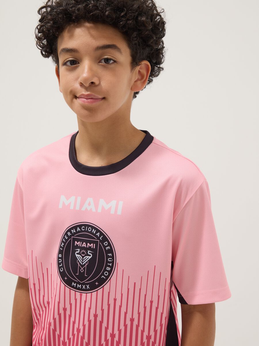 T-shirt rosa a maniche corte con stampa grafica regular fit_0