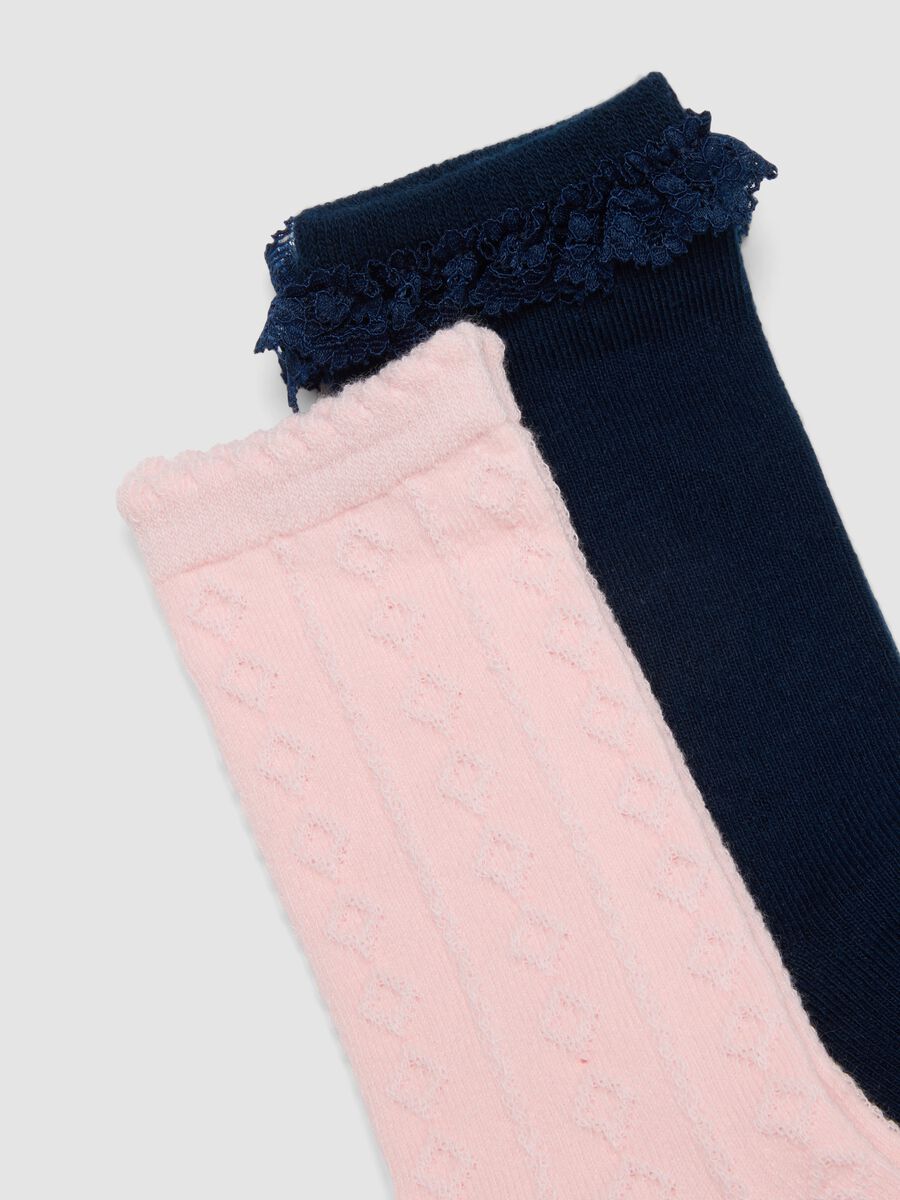 3-pack of pink long socks in stretchy organic cotton_2
