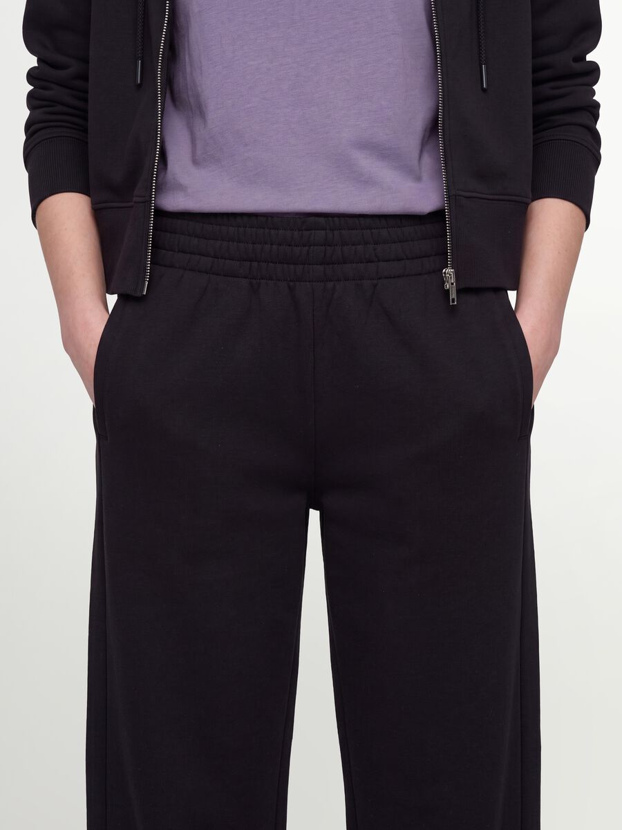 Black cotton-blend straight-fit joggers_3