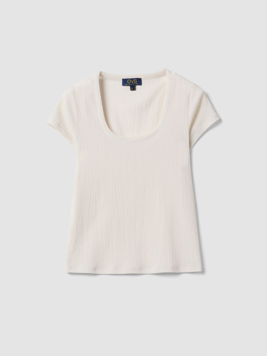 White short-sleeved stretch T-shirt_4