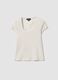 White short-sleeved stretch T-shirt_4