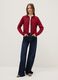Red polo neck cardigan in pure cotton regular fit_1