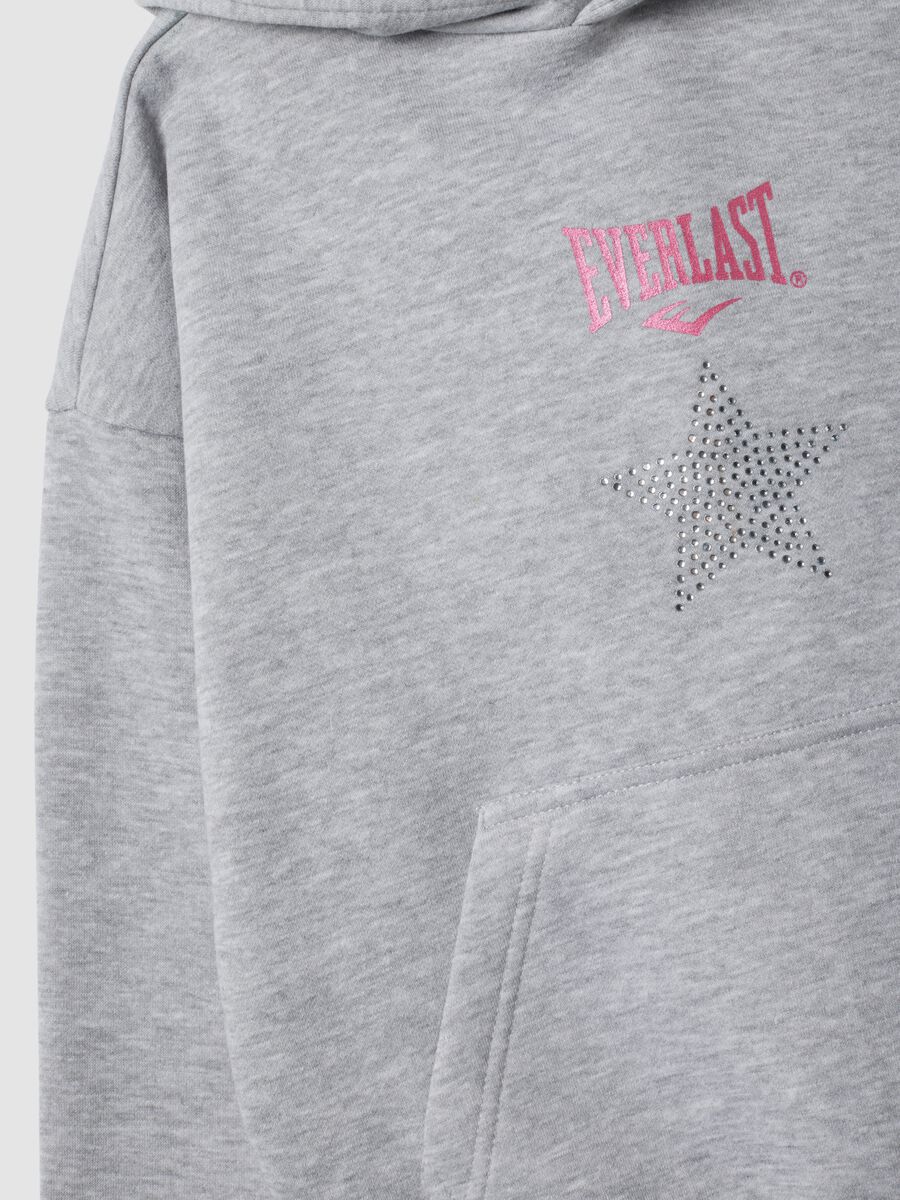 Grey cotton-blend hoodie for girls, regular fit_2