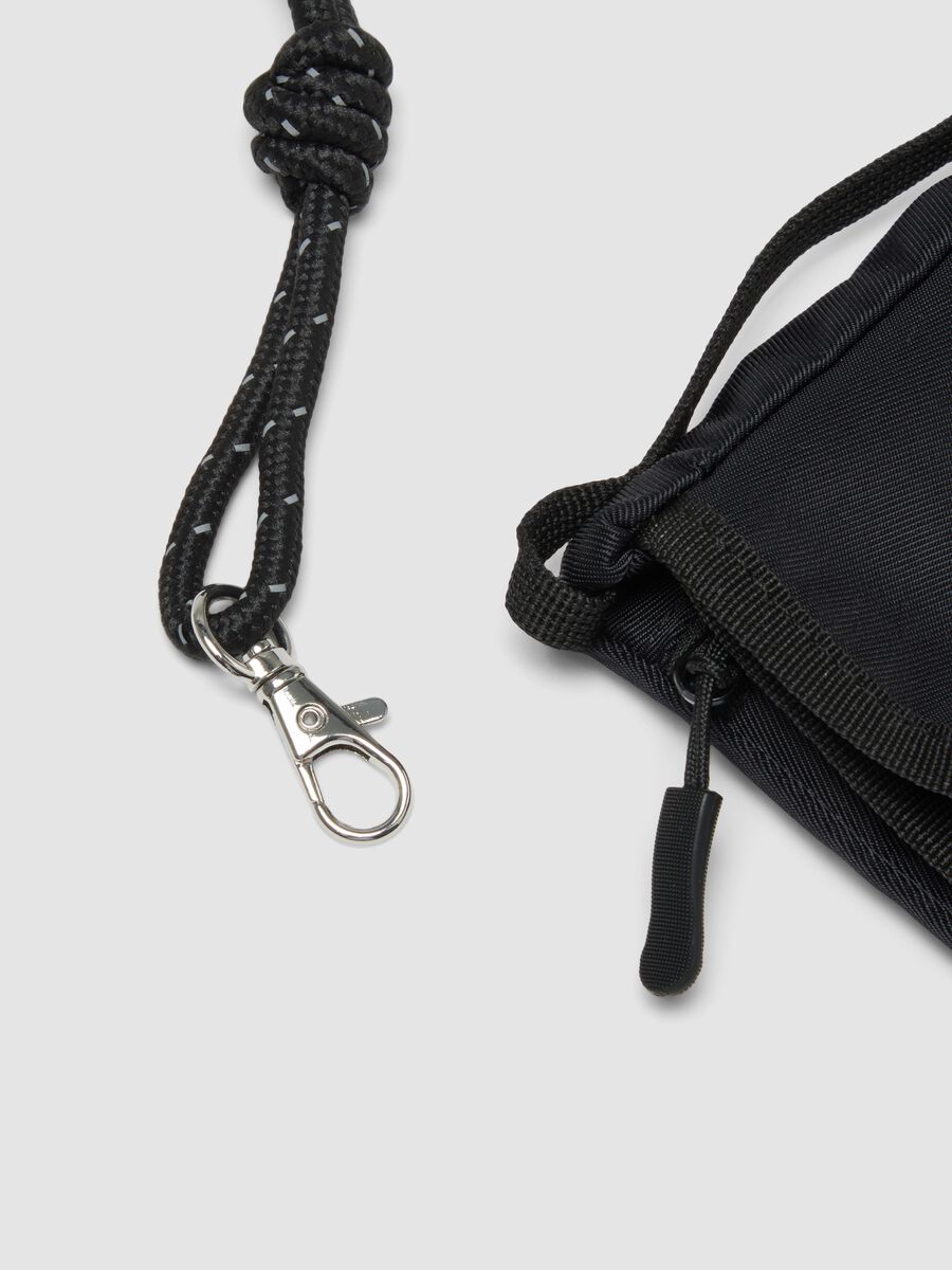 Borsa a tracolla nera con cordino regolabile_1