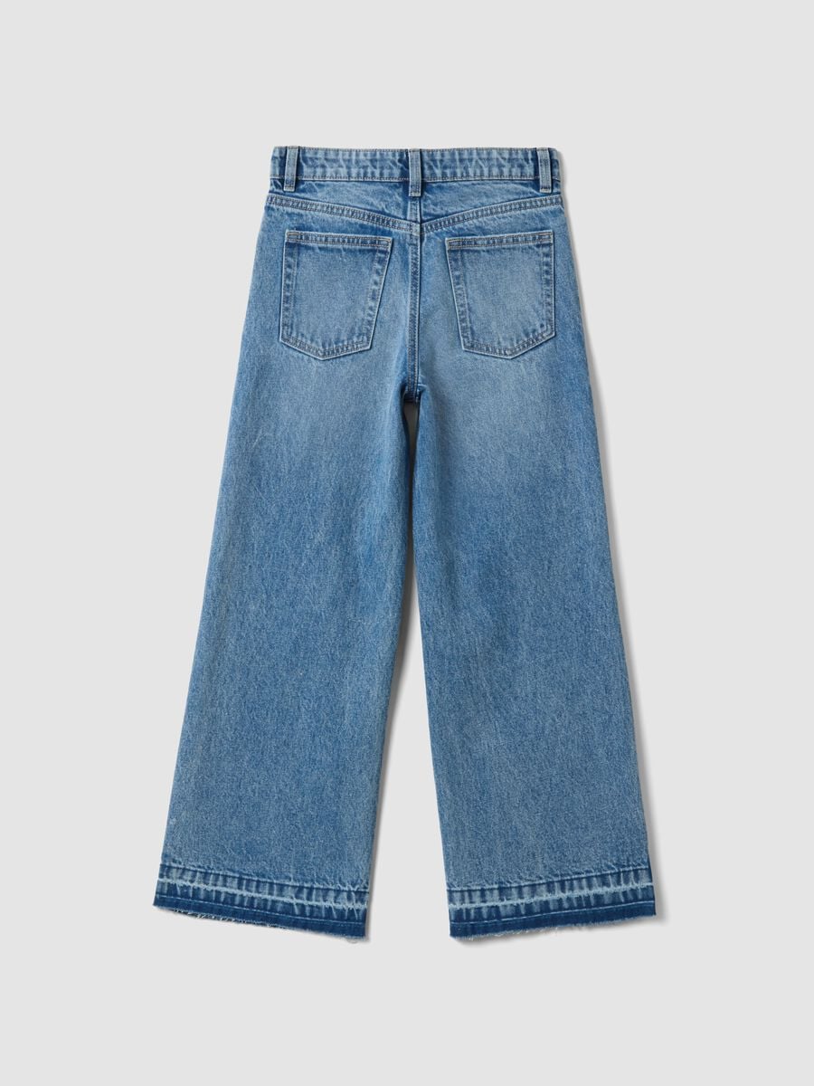Pure cotton denim culotte jeans for girls_5
