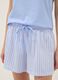 Sky blue regular fit short pyjamas in pure cotton_3