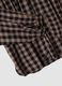 Brown checked pure viscose shirt with bow tie_1