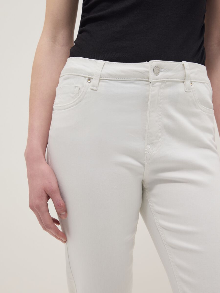 Skinny jeans in white stretch cotton blend_3