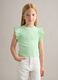 Girls&rsquo; green stretch cotton vest top with ruffles_0