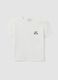 White cropped pure cotton graphic T-shirt, regular fit_4