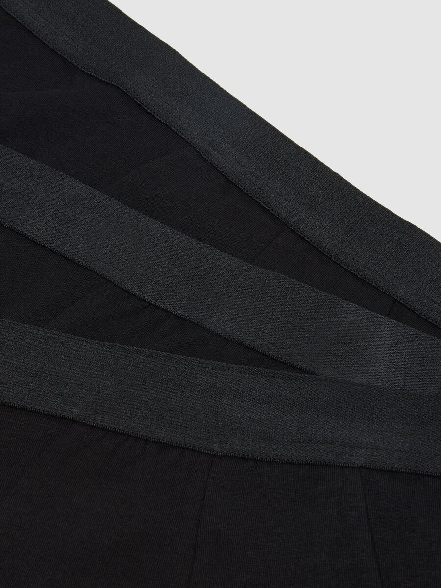 Pack of three black stretch cotton briefs regular fit_5
