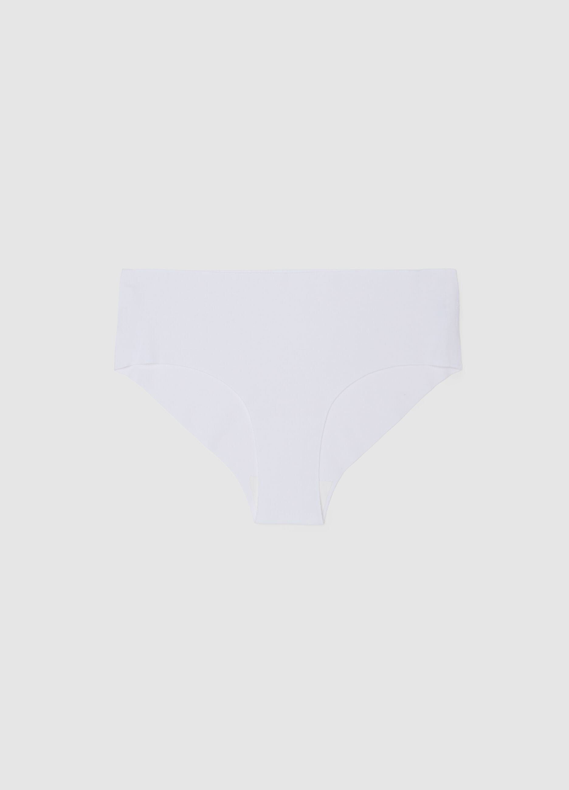 White stretch cotton briefs regular fit